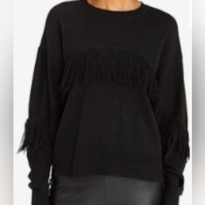 Sanctuary Black Sweater with Fringe Detail